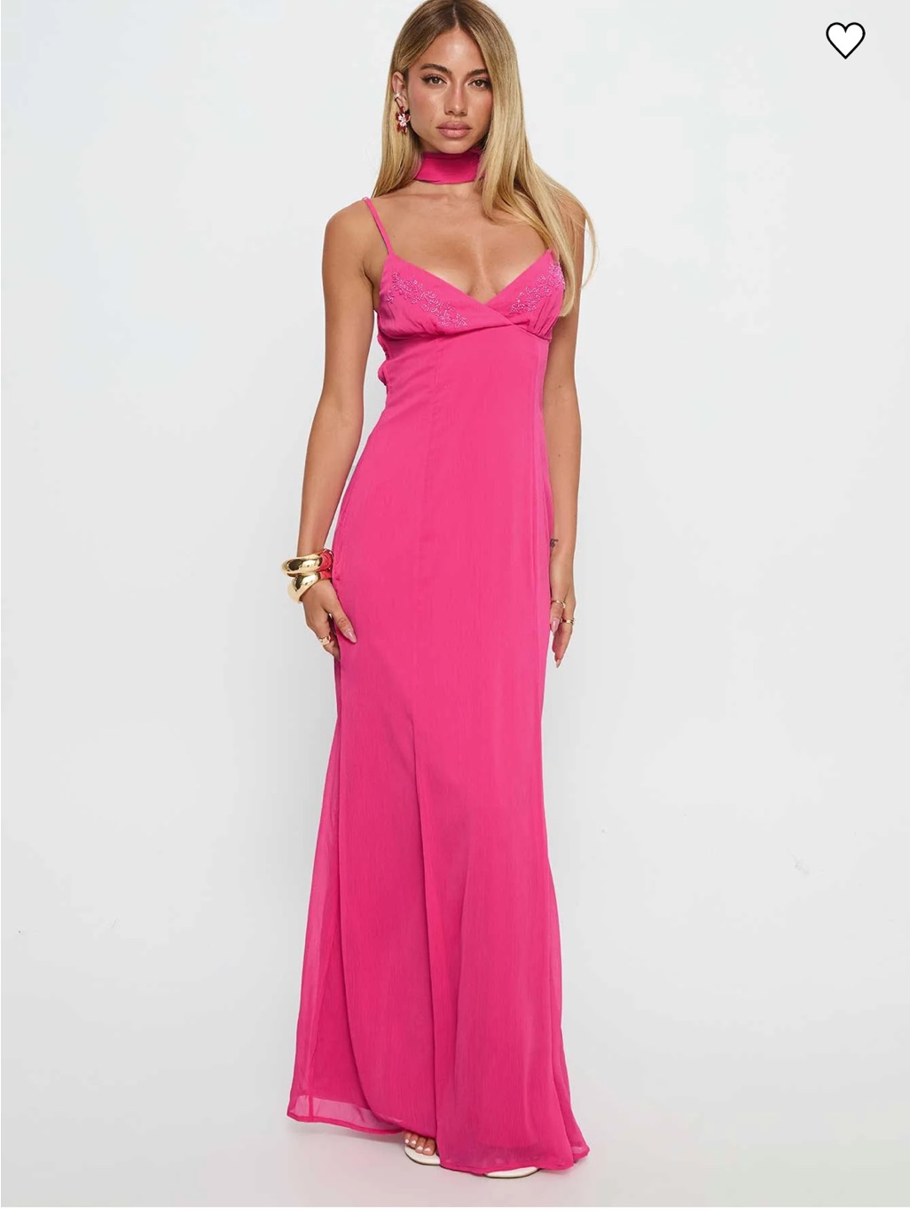 Princess Polly Hot Pink Spaghetti Strap Maxi Dress